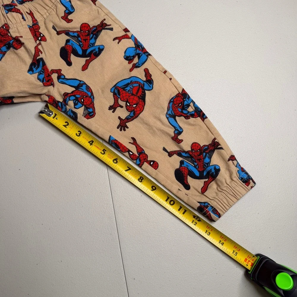 Marvel Spider-Man Kids 3T Joggers Tan All Over Print Pants